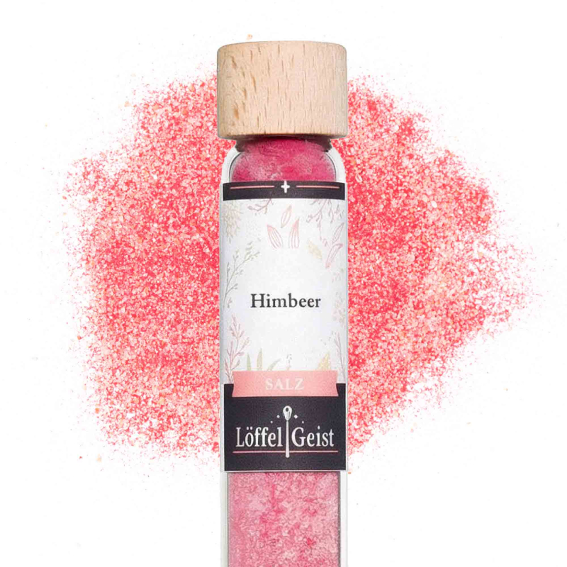 Himbeer Salz im Reagenzglas